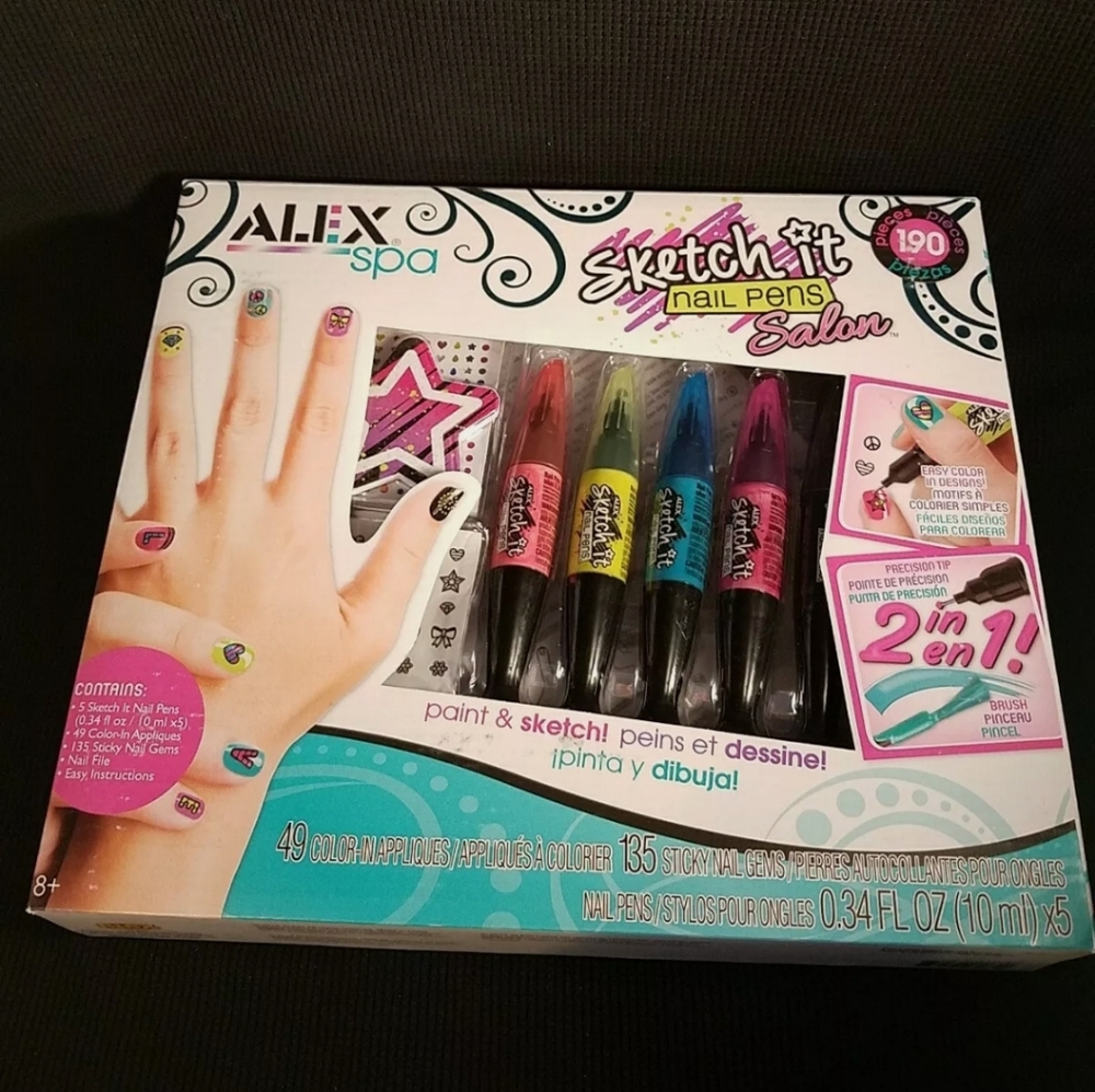 ALEX Spa Sketch It Nail Pens Salon Girls Fashion Activity 190pc